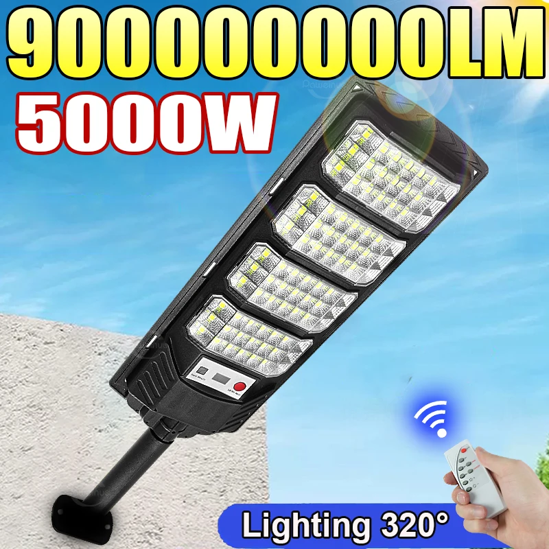 900000000LM Bright Outdoor Solar Lamp With Motion Sensor Powerful 5000W Solar LED Light Outdoor Garden Courtyard Street Wall Lam