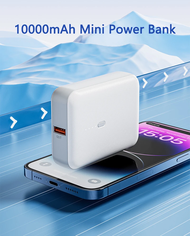 Mini Power Bank 10000mAh Portable Charging PowerBank 10000 mA USB Type C PoverBank External Battery Charger For iPhone 15 Xiaomi