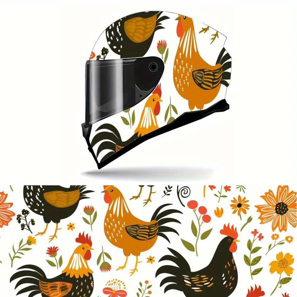 Misterioso aves paraíso impressão capacete completo envoltório adesivo capacete da motocicleta corrida gráfico decalque vinil envoltório capacete deco