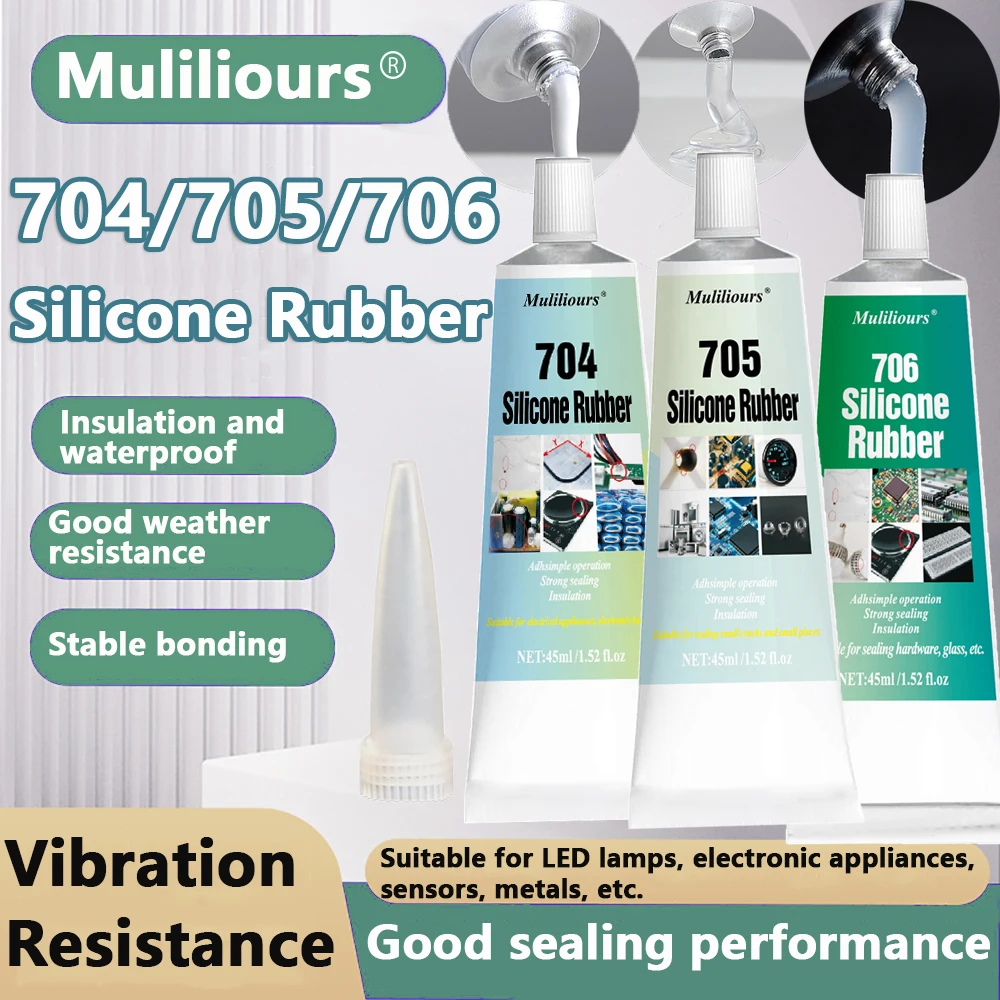 Pegamento Industrial de silicona adhesivo transparente de componentes electrónicos de goma Universal 704 705 706 RTV pegamento de goma de silicona también