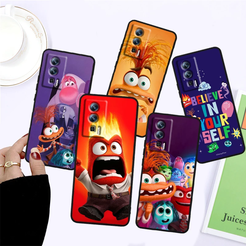 Inside Out Cartoon Cute For Xiaomi Redmi 9A 9C 9AT 10C 9 9T 10 12C 13C A3 12 K60 A1 K50 K40 5G Black Soft Phone Case