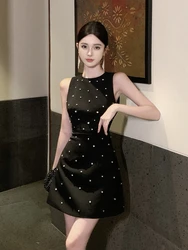 Fashion Summer Luxury Diamonds Glitter Short Evening Dress Women Chic Sexy Sleeveless Slim Mini Party Gown Mujer Vestidos Fiesta