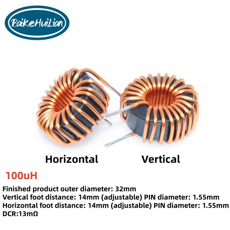 

High current magnetic ring inductor 100UH 20A1.5 copper wire energy storage inductor ring inductor choke coil