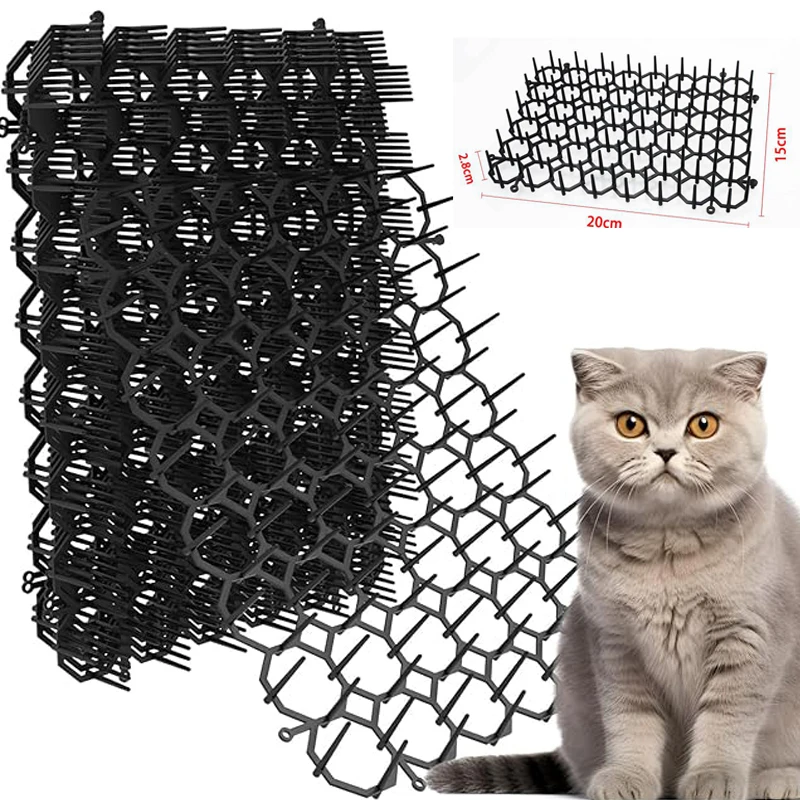 

12 Pack Cat Deterrent Mat Scat Mat Spikes Plants Indoor Furniture Outdoor Garden Fence Pet Repellent Barrier Cats Repeller Dog