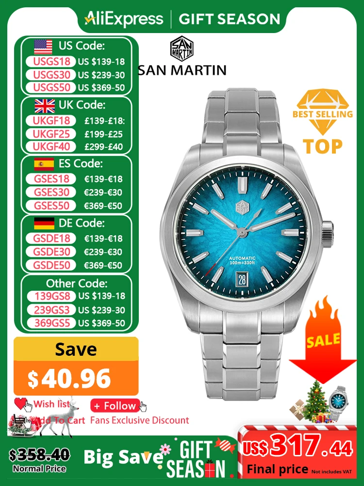 San Martin 36mm 39mm 42mm SN0144 JianZhan Gada Zegarek Miyota 9015 Oryginalny Design Chińska Sukienka Mężczyźni Automatyczne Zegarki Mechaniczne