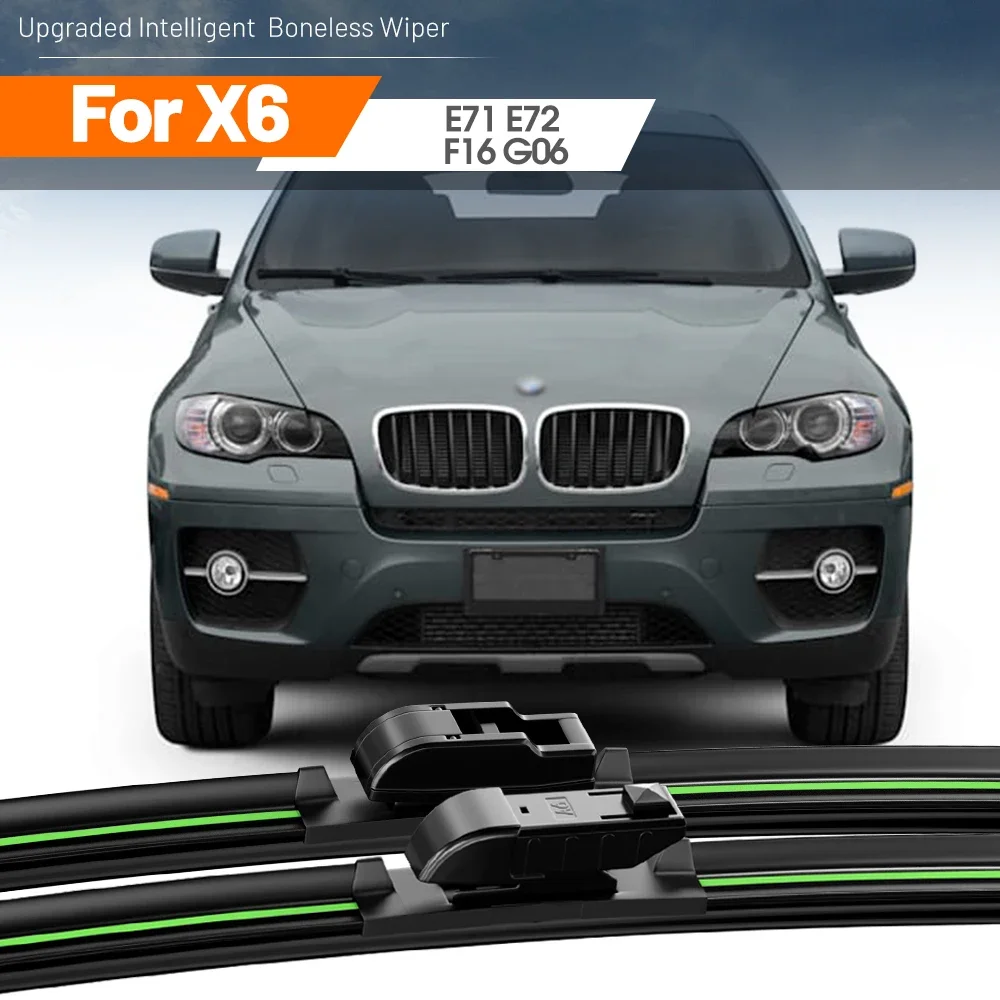 

2pcs For BMW X6 E71 E72 F16 G06 2008-2023 Front Windshield Wiper Blades 2010 2013 2016 2018 2020 Windscreen Window Accessories