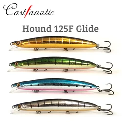 Castfanatic HOUND125F Glide 19g Jerkbait Sea Fishing Flatfish Lure Floating Minnow 125mm Tungsten Weight Saltwater Big Game Bait