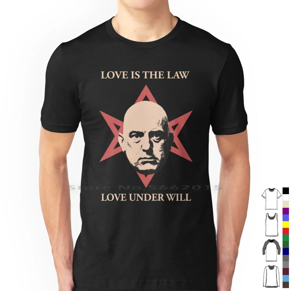 Aleister Crowley T Shirt 100% Cotton Love Is The Law Love Under Will Aleister Crowley Thelema Occult Magick Do What Thou Wilt