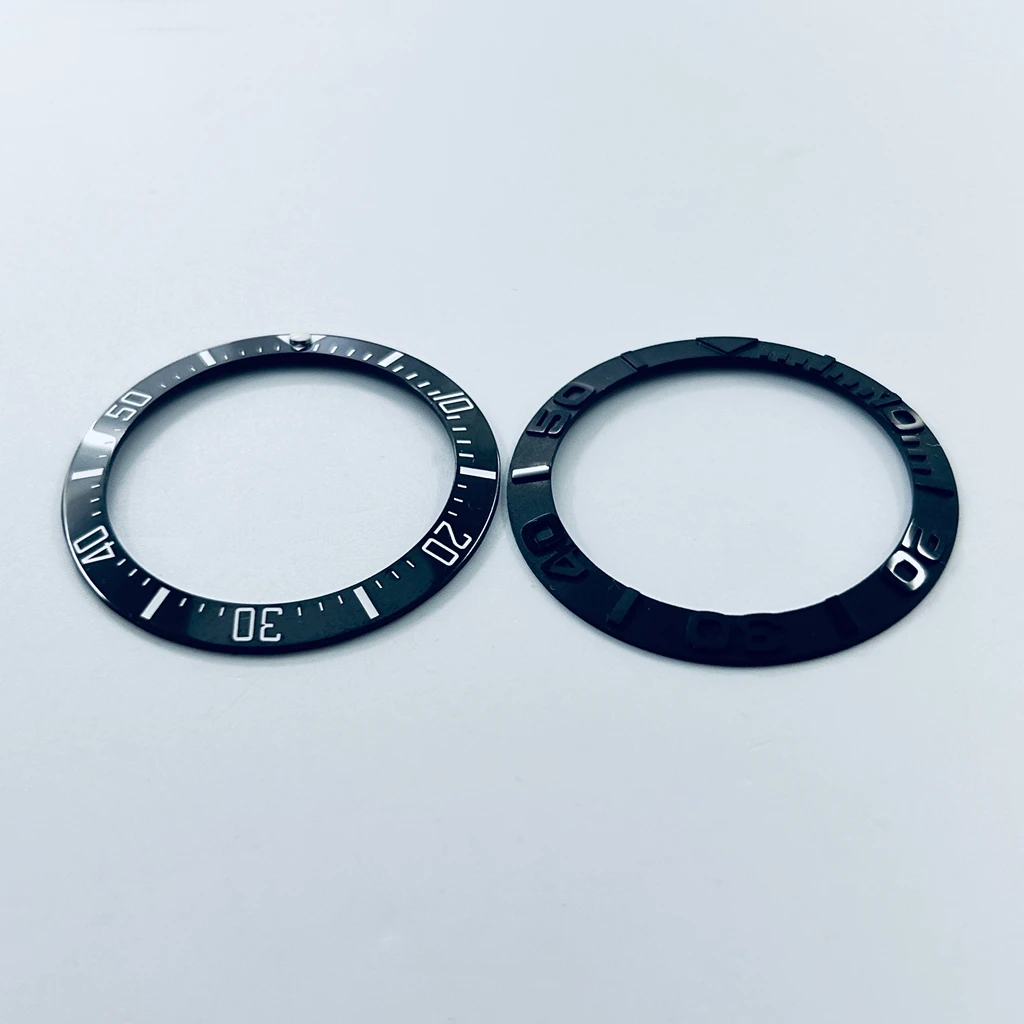 عالية الجودة 40 مللي متر البحر السيراميك الحافة أسود أزرق أخضر المنحدرة الغوص إدراج ساعة استبدال الحافة إدراج حلقة ساعة أجزاء