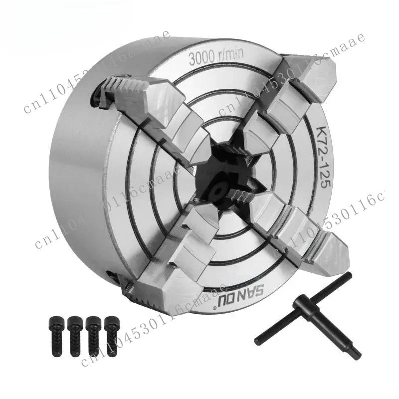 SucceBuy 4-Jaw Lathe Chuck K72-125 125 Mm / K72-100 100 Mm  Reversible Jaw Metal Lathe Chuck Turning Machine Accessories