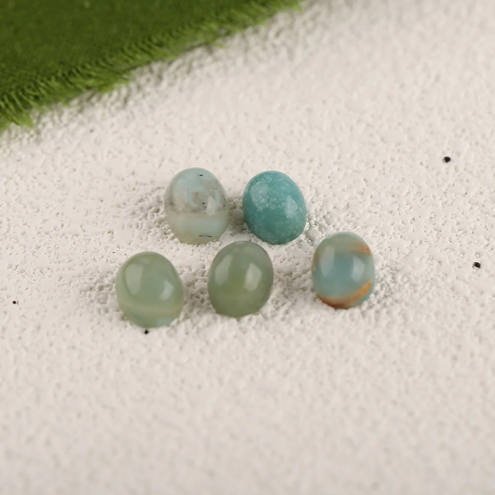 5Pcs Dark Green Blue Opal cabochon Decorative earrings and rings Handmade Natural Jewelry 9x7x5mm 0.9g