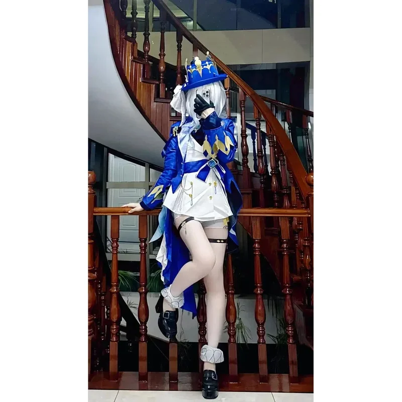 Furina Focalors Genshin Impact Carnival Uniform Cosplay Costume for Women Anime Halloween Party Masquerade Game Character Dress