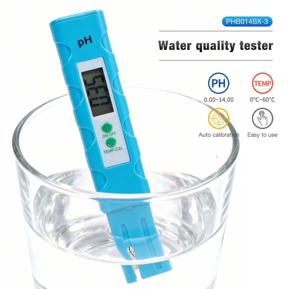 LCD Digital PH Meter Handheld PH Test Pen 0-14pH Water Quality Tester Acidity Tester Water Detector for Drinking Water Aquarium