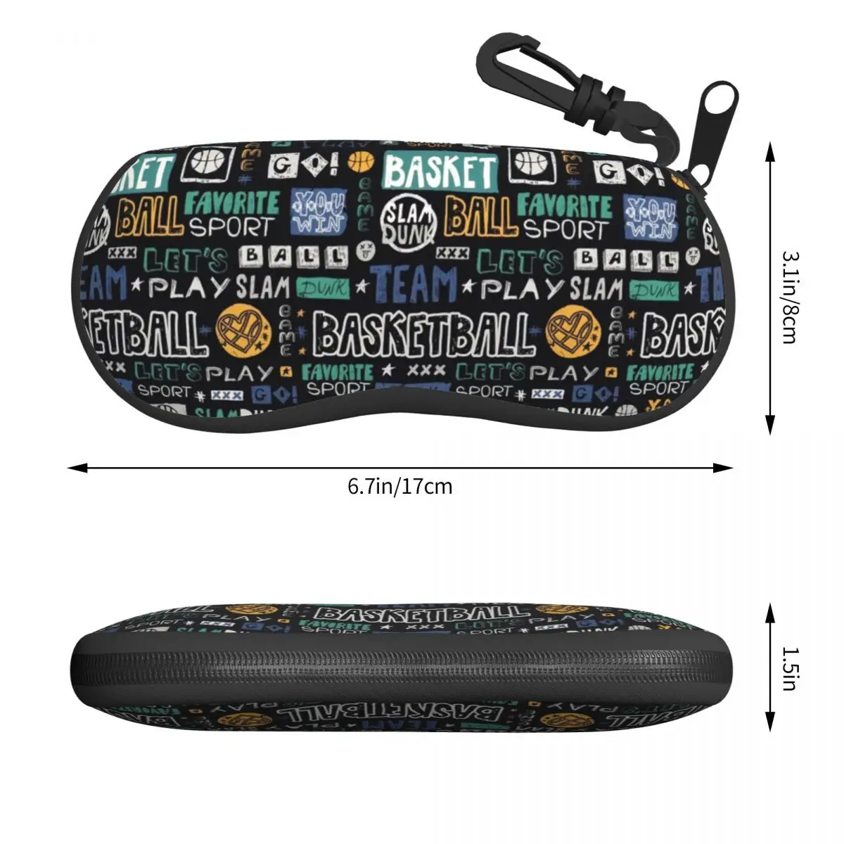 Custom Basketball Dots Round Shell Eyeglasses Protector Cases Cute Sunglass Case Physical Culture Glasses Pouch