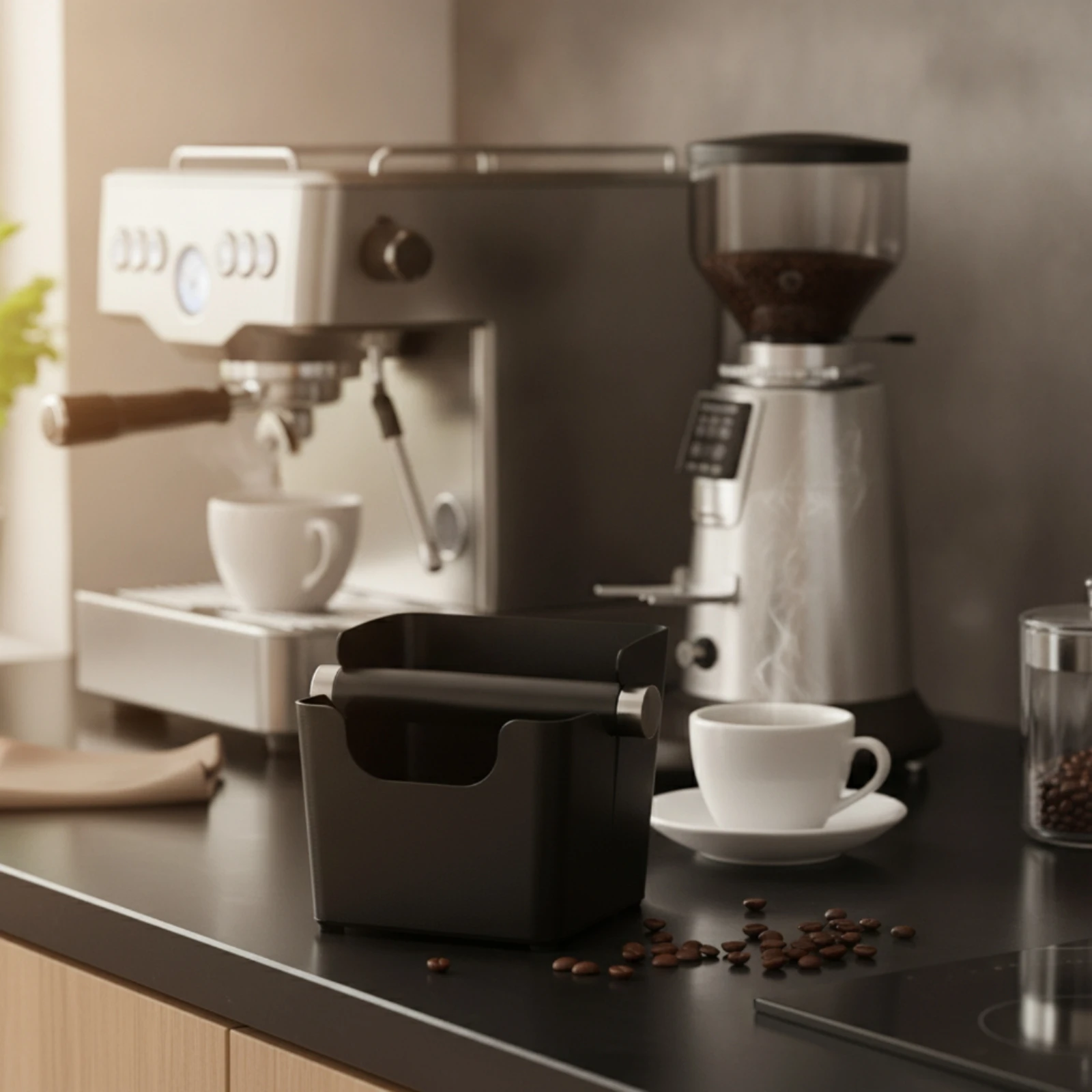 Coffee Knock Box Detachable Design Espresso Knock Box Espresso Dump Bin Non-Slip Base Coffee Grounds Dump Bin Large Capacity view 6