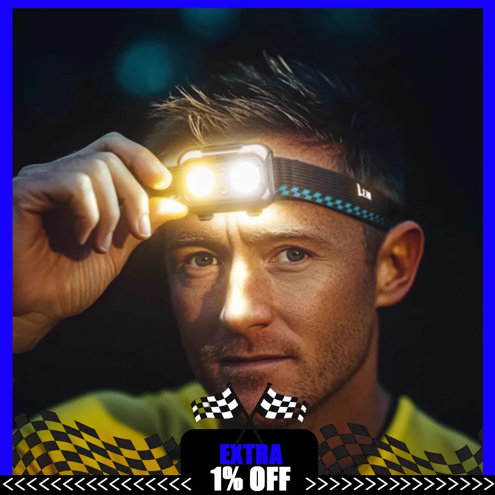 

LEM L28 Pro Мощный налобный фонарь для скалолазания на открытом воздухе Фонарик 1300 мАч 600LM Перезаряжаемый фонарь для рыбалки Налобный фонарь