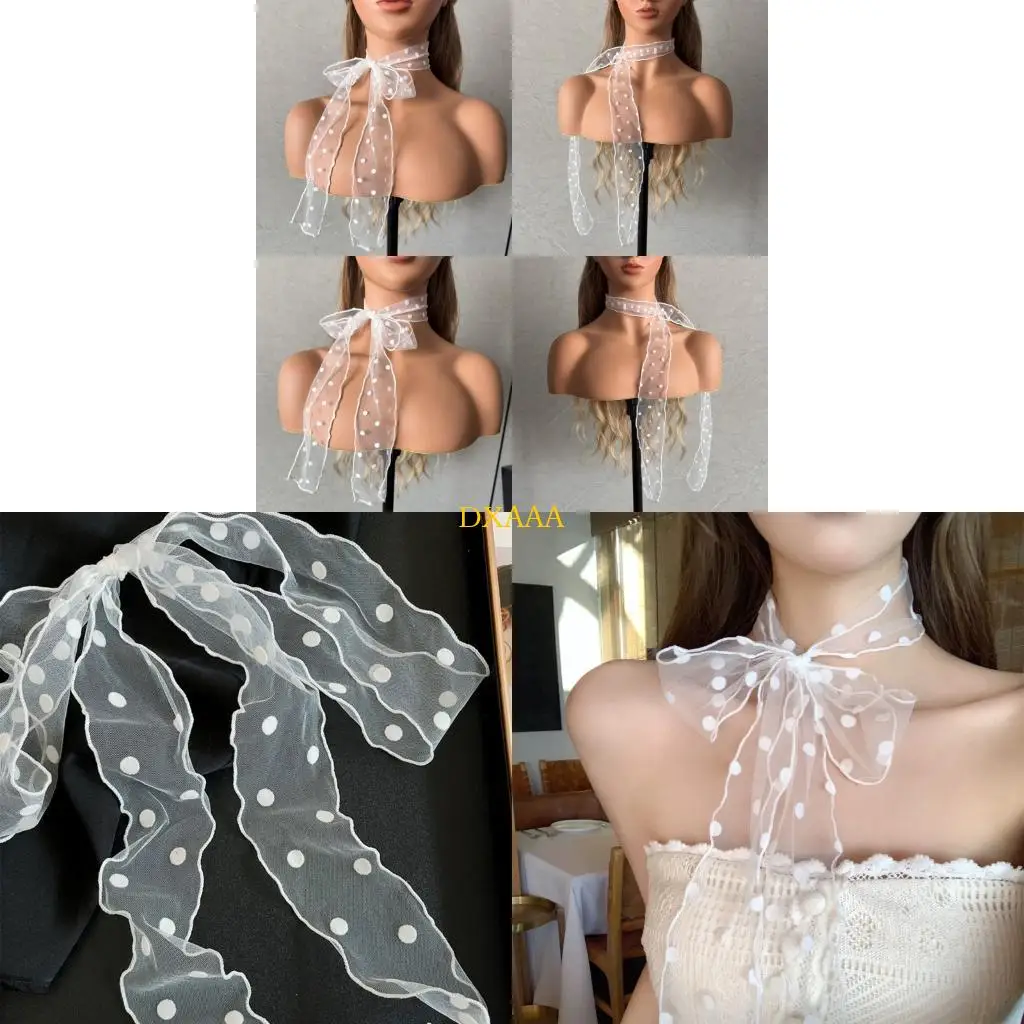 

DXAA Lady Lace Scarf For Fashionable Party Choker Outfits Long Choker for Themed Parties and Party Fashion