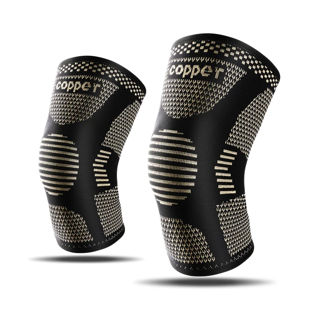 Miedziany stabilizator kolana na bóle artretyczne - Miedziany rękaw na kolano na bóle kolana, kompresyjny rękaw sportowy, łagodzenie bólu kolana