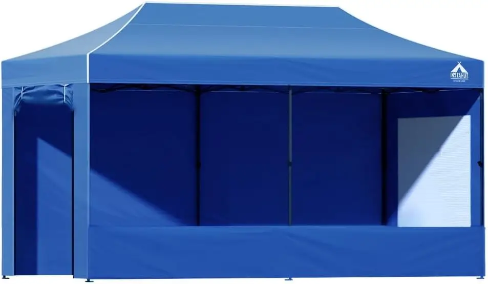 3x6M أكشاك، خيمة تخييم منبثقة سرادق قابلة للطي الأزرق شرفات المراقبة حديقة في الهواء الطلق حفل زفاف المظلة فناء مرآب، مقاومة للماء