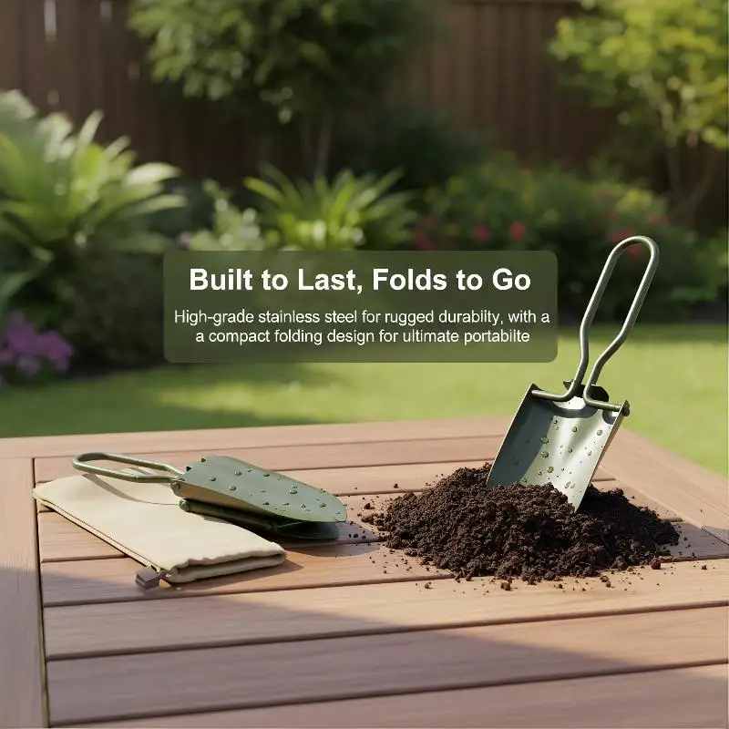 Garden Hand Shovel Stainless Steel Mini Wide Shovel Tilling Rake Efficient Tool for Small Space Gardening Tasks Plant Care