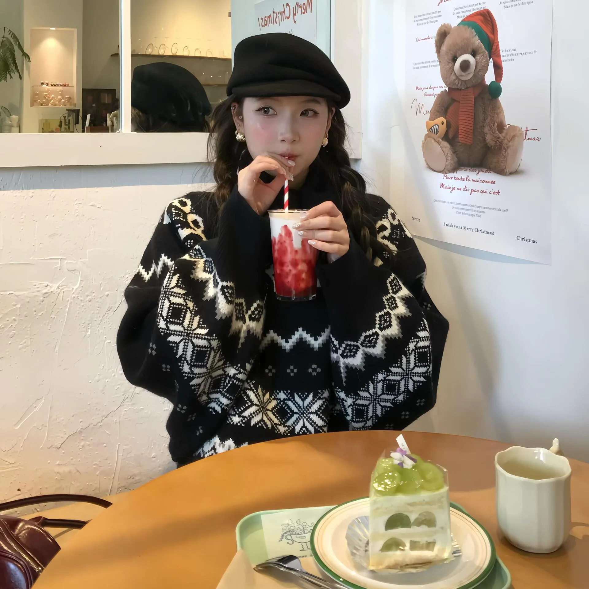 Koreanische Sle Lazy Chic Bla Gestrickte Top Und ort Hosen Zwei-Stück Set Winter Pendeln Faion frauen Pullover kleidung