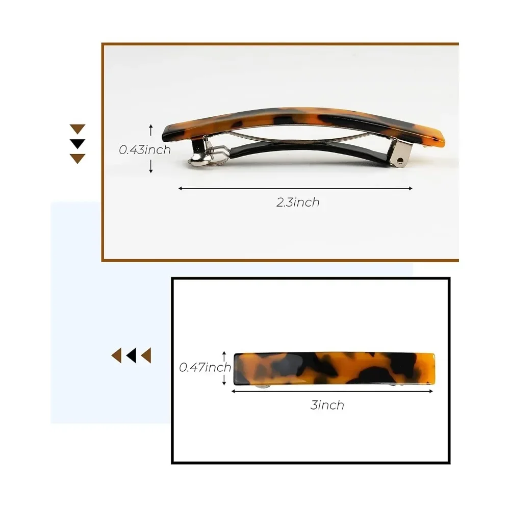 مشابك شعر، 8 قطع مشابك للشعر الناعم والرقيق والسميك، مشبك صغير من الأسيتات مقاس 3 بوصات بدون زلة، إكسسوارات نسائية للفتيات