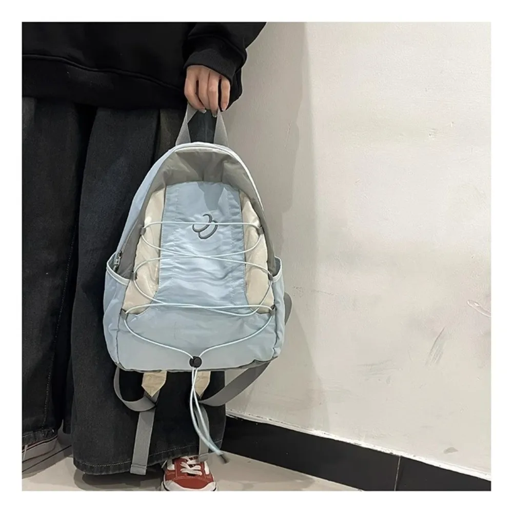 Trendy Vintage Patchwork Backpack Patchwork Design Contrast Color Travel Backpack Versatile Japanese Style Student Schoolbag