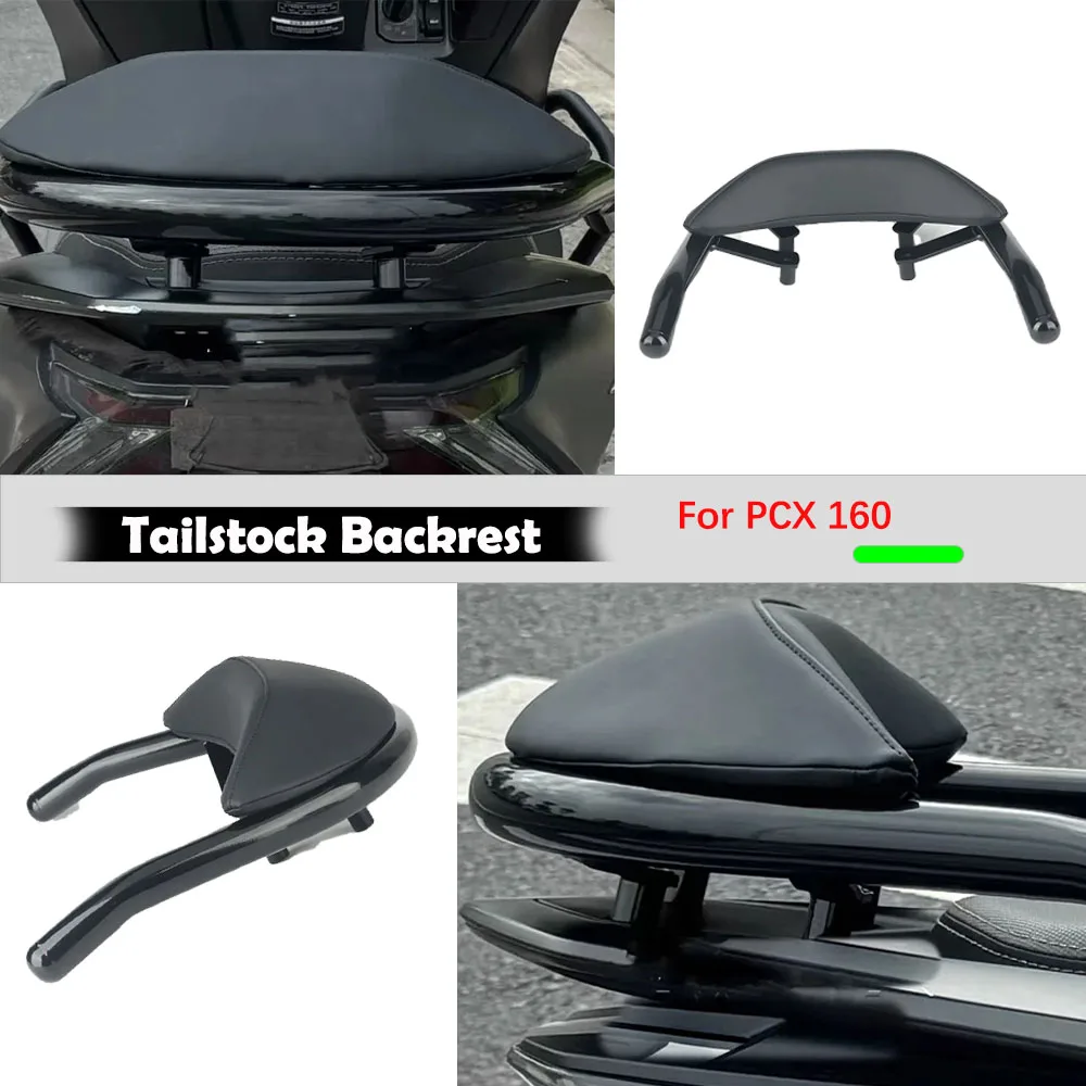 Black Rear Passenger Seat Tailstock Backrest Back Rest Cushion Pad NEW Motorcycle For Honda PCX160 PCX 160