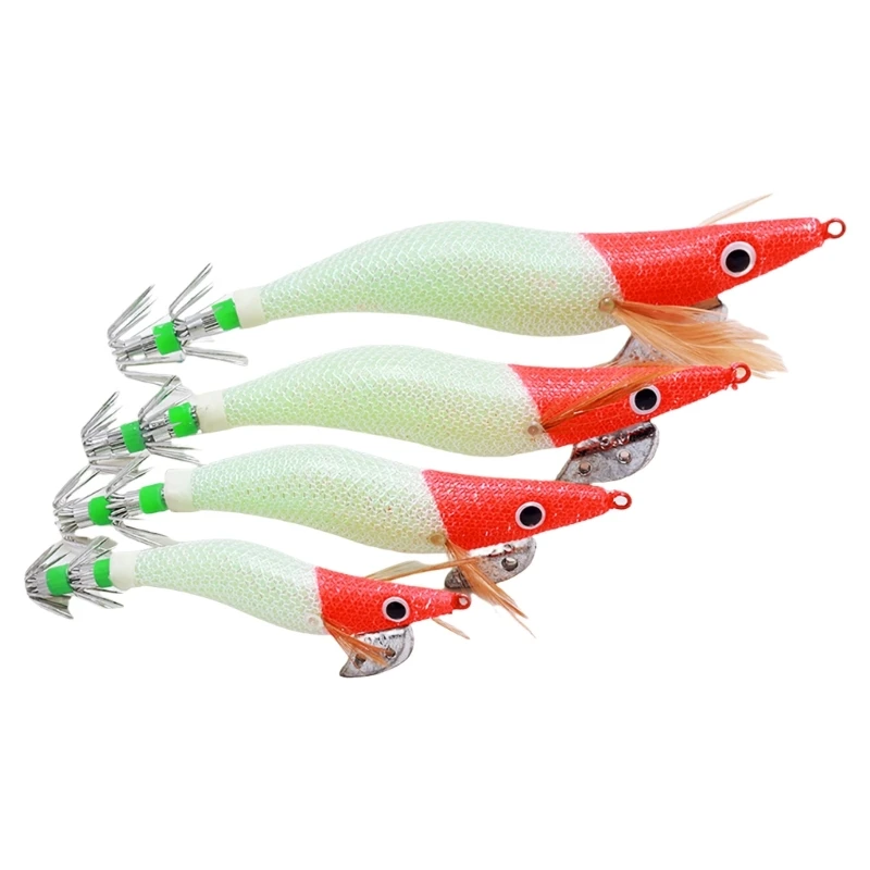 

5Pcs Shrimp Cuttlefish Jig Hook Multicolor Fishing Lures Baits Set for Freshwater and Saltwater Fishing Enthusiasts 448D