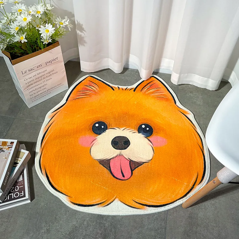 Fashion hot sales New style 3D Thick Cartoon dog head shape Anti-Slip Carpets Pet Dog Print Mats Bathroom Floor Kitchen Rugs