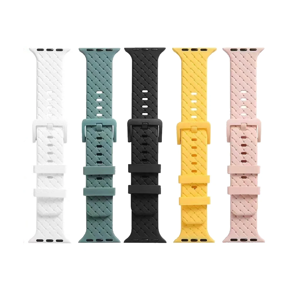 

Silicone Strap For Apple Watch Ultra 2 49mm band 45mm 40mm 44mm 41mm 38/42mm SportRubber Bracelet iWatch Series 9 8 7 6 SE 5 4 3