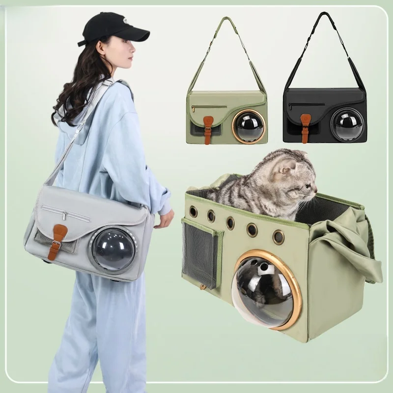 

Diagonal upgrade pet bag, convenient large capacity pet backpack, cat bag, easy to look good, black cat, comfortable