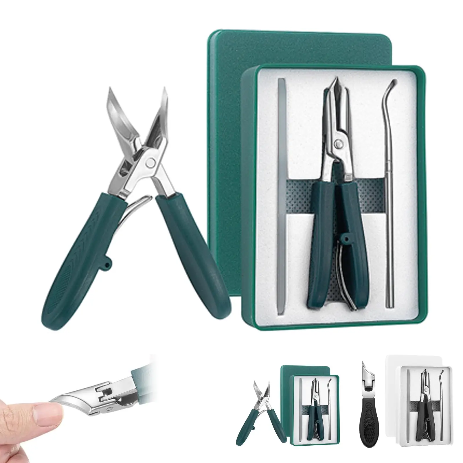 Toenail Clipper Straight Blade for Ingrown Thick Nails Stainless Steel Sharp Pointed Tip Pedicure Nail Clippers Manicure Tools