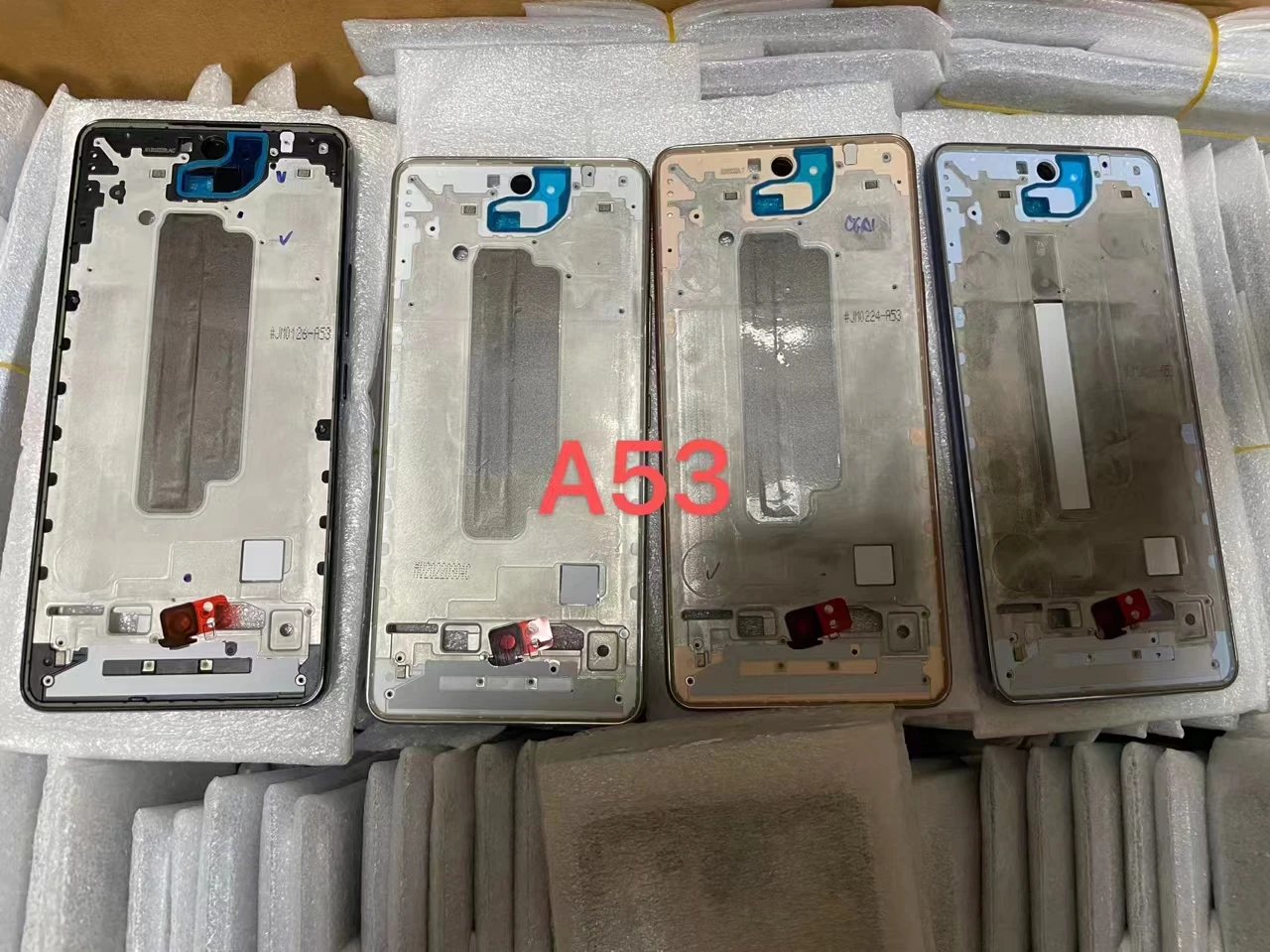 For Samsung Galaxy A53 5G SM-A536 LCD Front Frame Bezel Middle Frame Housing  Chassis With Button Plate Panel Smartphone Parts