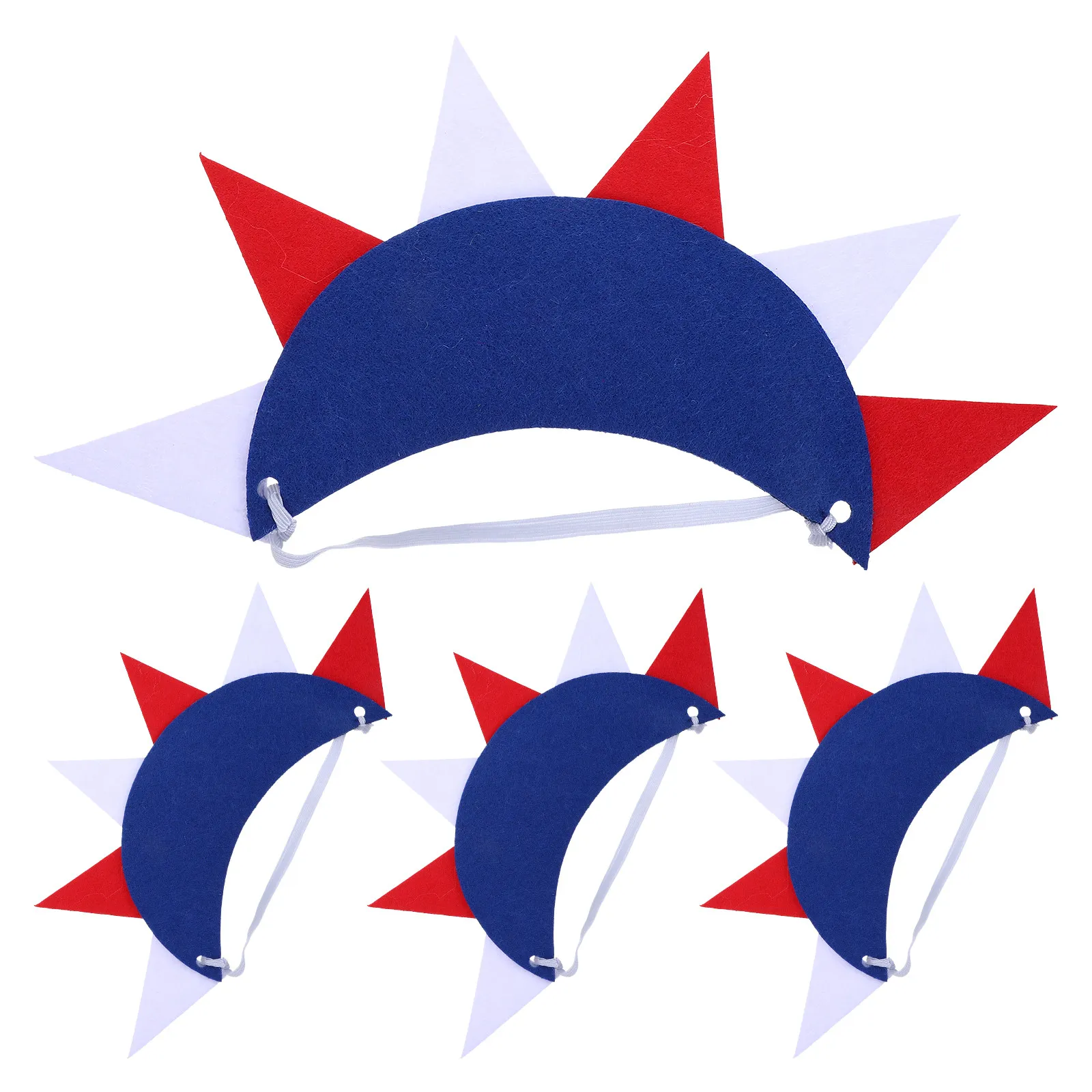 4 Peças: Chapéu Coroa Estátua da Liberdade, Tiara Dia da Independência, Viseira Fantasia Lady Liberty, Faixas de Cabelo Lembrança, Cosplay Deusa da Liberdade