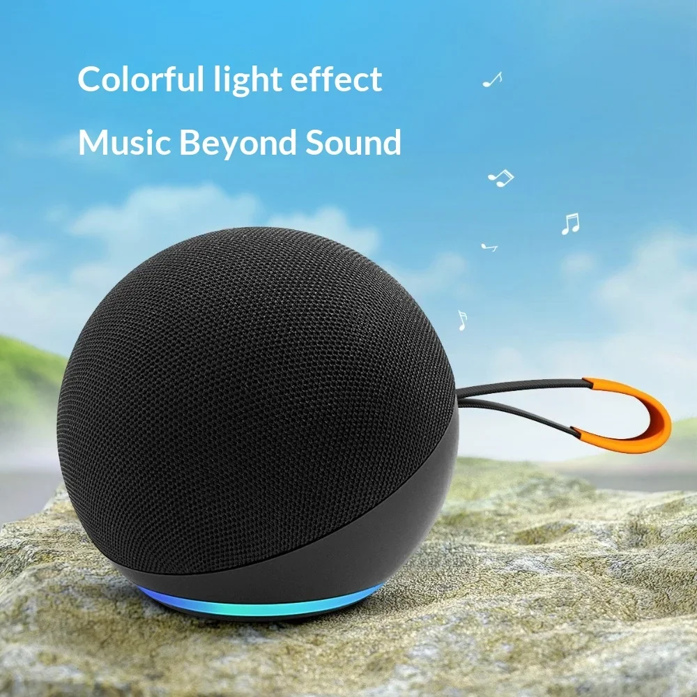 Colorful Light Mini Round Bluetooth Speaker Portable Wireless Stereo Sound Built-in Mic Support TF Card Holiday Birthday Gift Sm