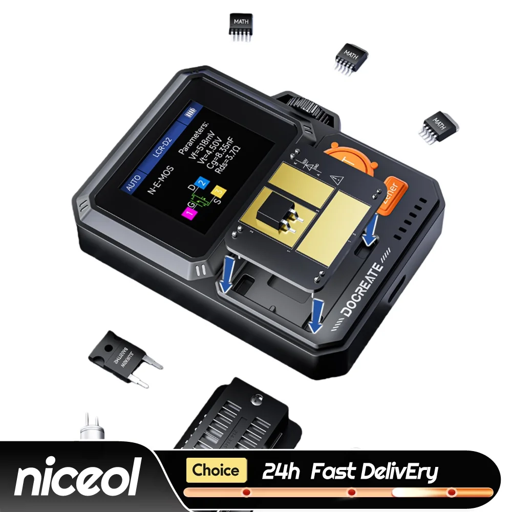 LCR-D2 High-Precision Transistor Tester 400mAh Intelligent Auto Recognition LCR Meter Capacitor/Inductor/Resistor/Diode/SMD Test