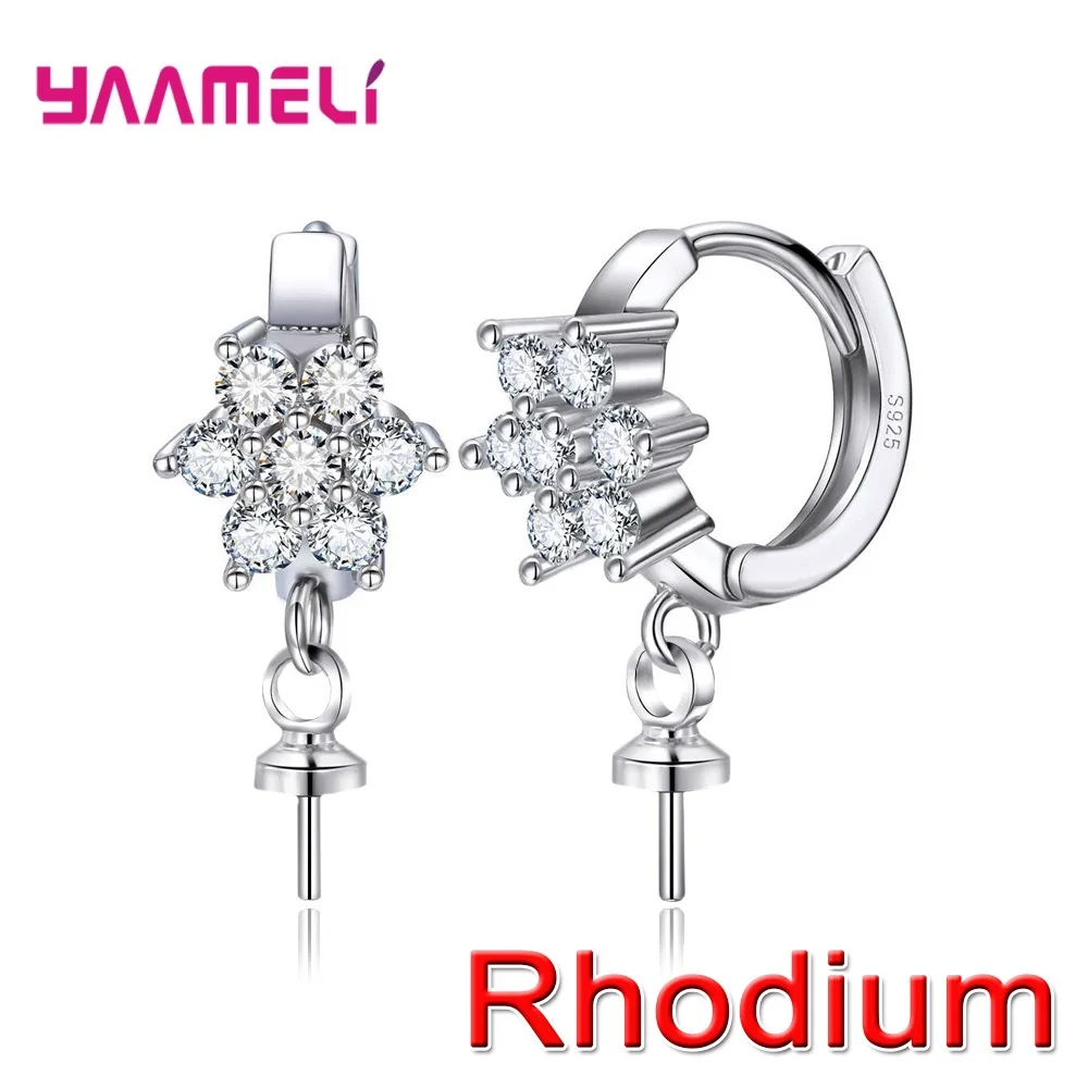 Latest New Fine 925 Sterling Silver DIY Jewelry Findings for Earring Making Accessoires Components Cubic Zircon Connector Bail