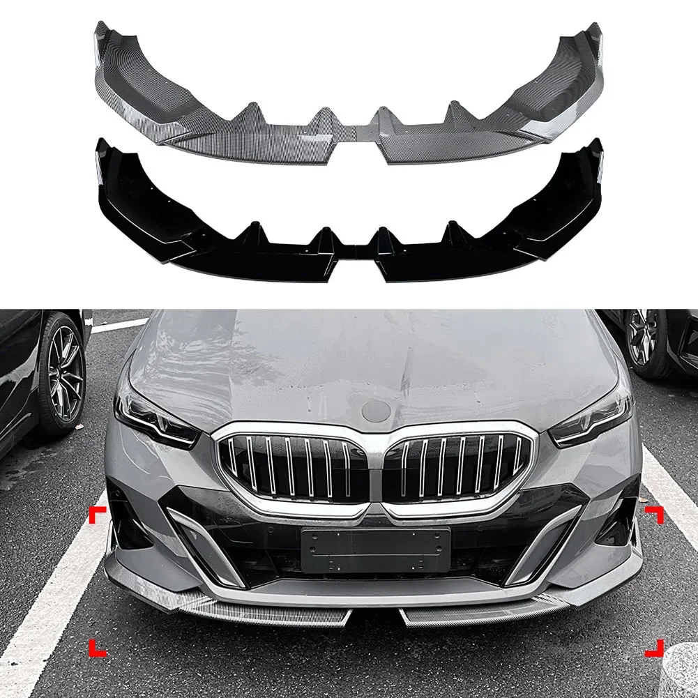 Car Front Lip Spoiler Splitter M Performance For BMW 5 Series I5 525i 530i G60 G61 M Sport Lip 2024+