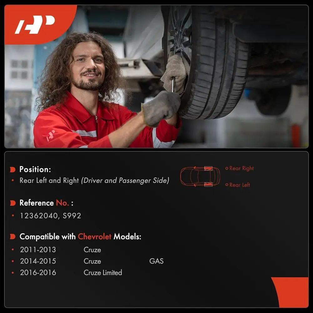 A-Premium 11.72 inch (297.8mm) Rear Brake Drums + Ceramic Shoes Set Compatible with Select Chevrolet Models - Cruze 2011-2015, C