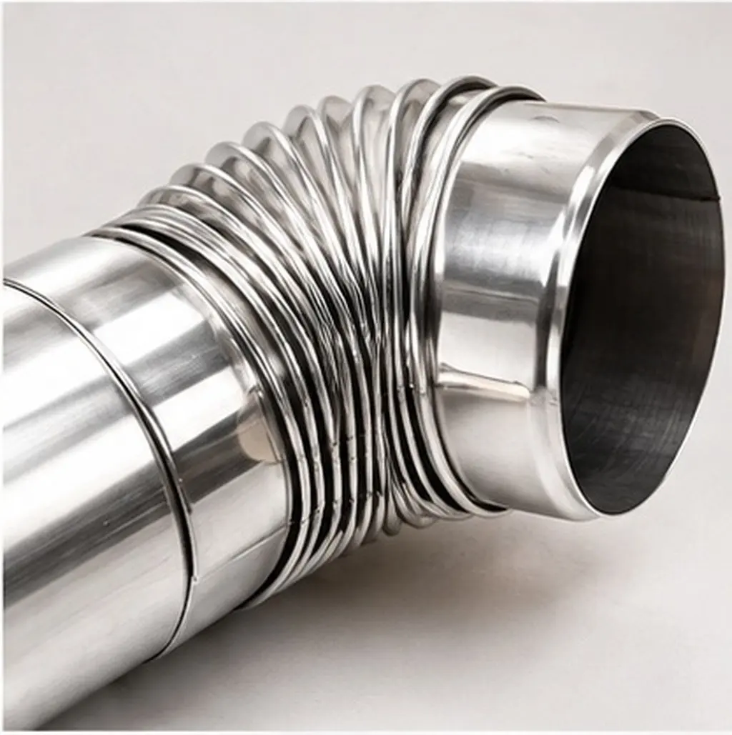 1Set Adjustable Stainless Steel Chimney Pipe Stove Exhaust Pipe Flue for Home Heating Cooking Stove Outdoor Fireplace Efficient
