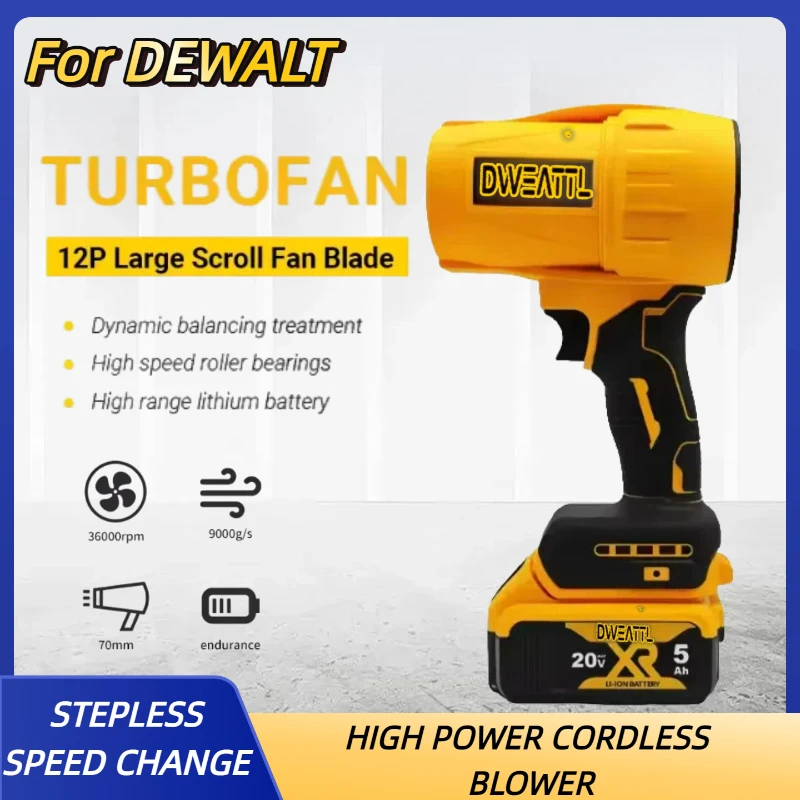 For Dewalt Cordless Blower Electric Turbine Household Dust Collector 20V Portable Rechargeable Dust Removal Power Tools