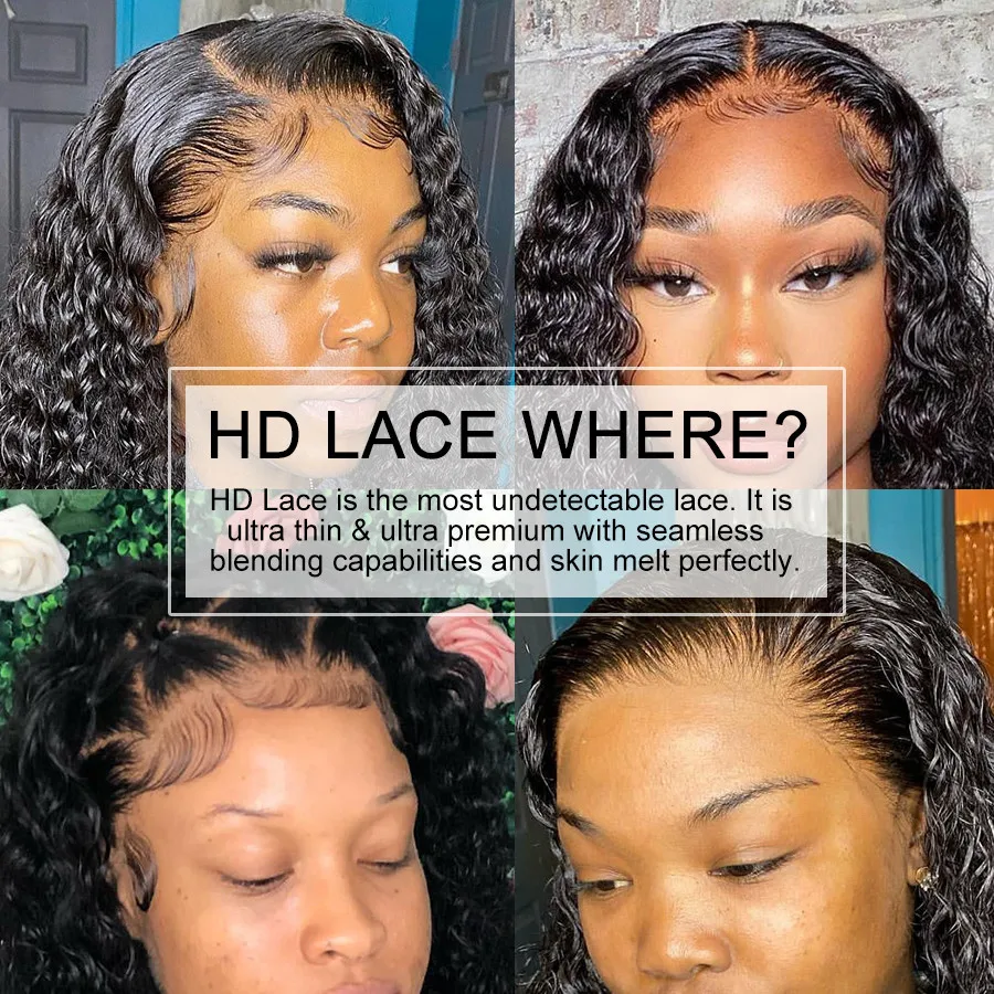 Ultra Fitted 250% Curly Wigs Human Hair 13x6 Real HD Transparent Lace Frontal Wigs Water Wave 34 in Remy Hair For Black Women view 3