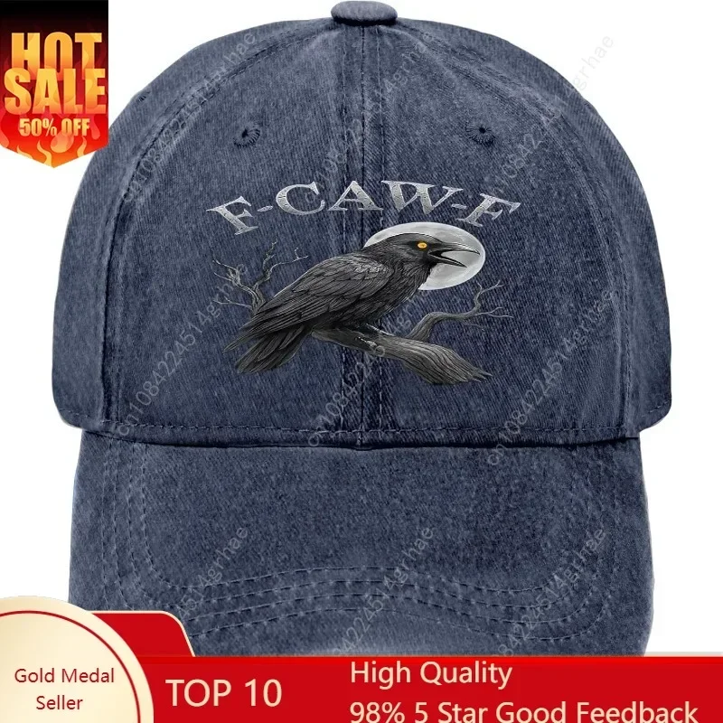 

Black Crow Caw F Black Raven Bird Gothic Humor Meme Funny Hat for Men Trendy