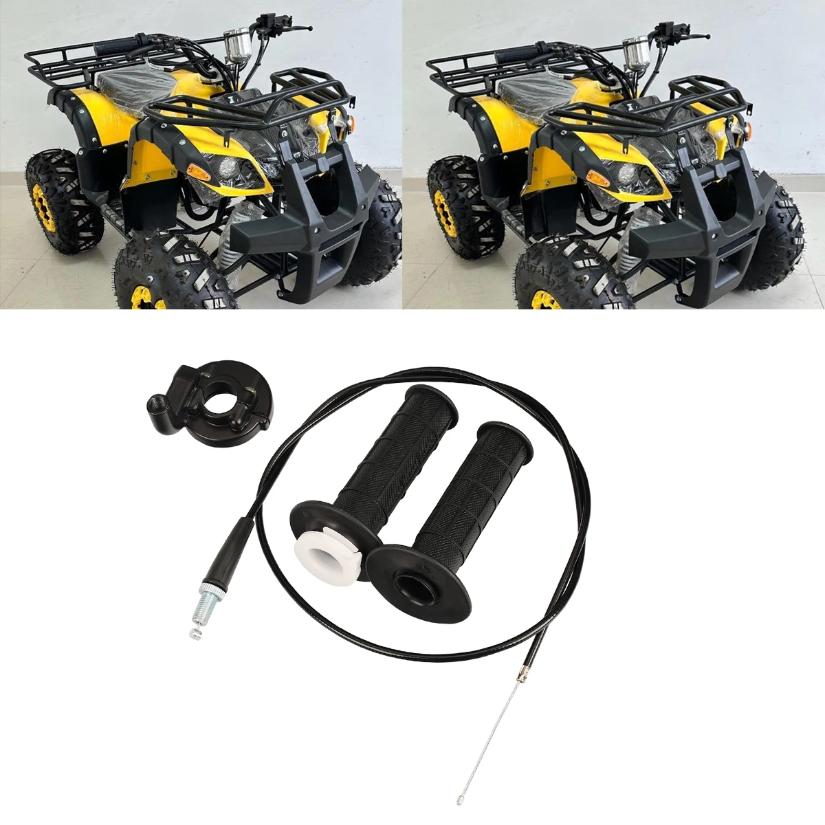 

7/8" 22mm Motorcycle Grips with Throttle Clamp Twist Cable Throttle Cable for 50-250CC ATV Quad Pit Dirt Bike Buggy Racing