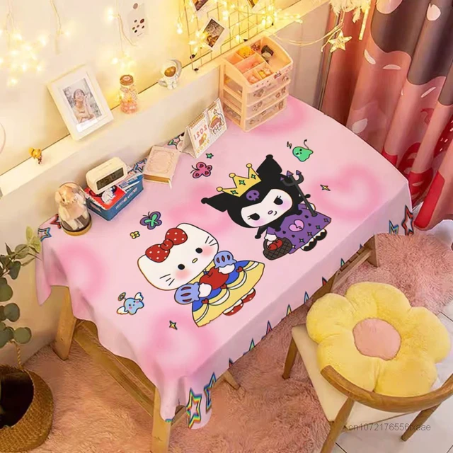 Sanrio Hello Kitty Tablecloth Cartoon Print Aesthetic Table Cloth Y2k Girls  Kuromi Meldoy Cute Desk Accessories Home Decorations - AliExpress