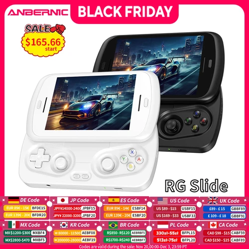 Consola de juegos portátil Anbernic RG Slide pantalla integrada LTPS de 4,7 pulgadas reproductor de videojuegos Android 5000mAh compatible con salida de puerto 1080p