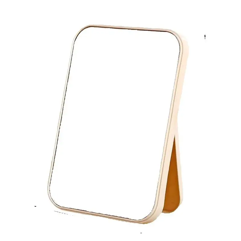 مرآة مكياج محمولة قابلة للطي - طراز مربع بسيط، قابلة للتطبيق على سطح المكتب، مرآة ديكور للحمام وغرفة النوم #6