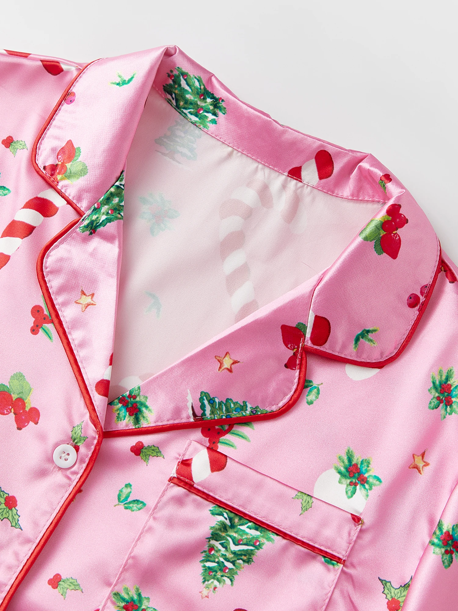 

Женский рождественский пижамный комплект из двух предметов, топы на пуговицах с короткими рукавами и шорты с эластичной резинкой на талии