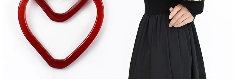 2/4Pcs 14cm Plastic Resin Heart Ring Bags Handle Women's Handbag WovenBag DIY Handmade Purse Frame Handles Bag Accessories